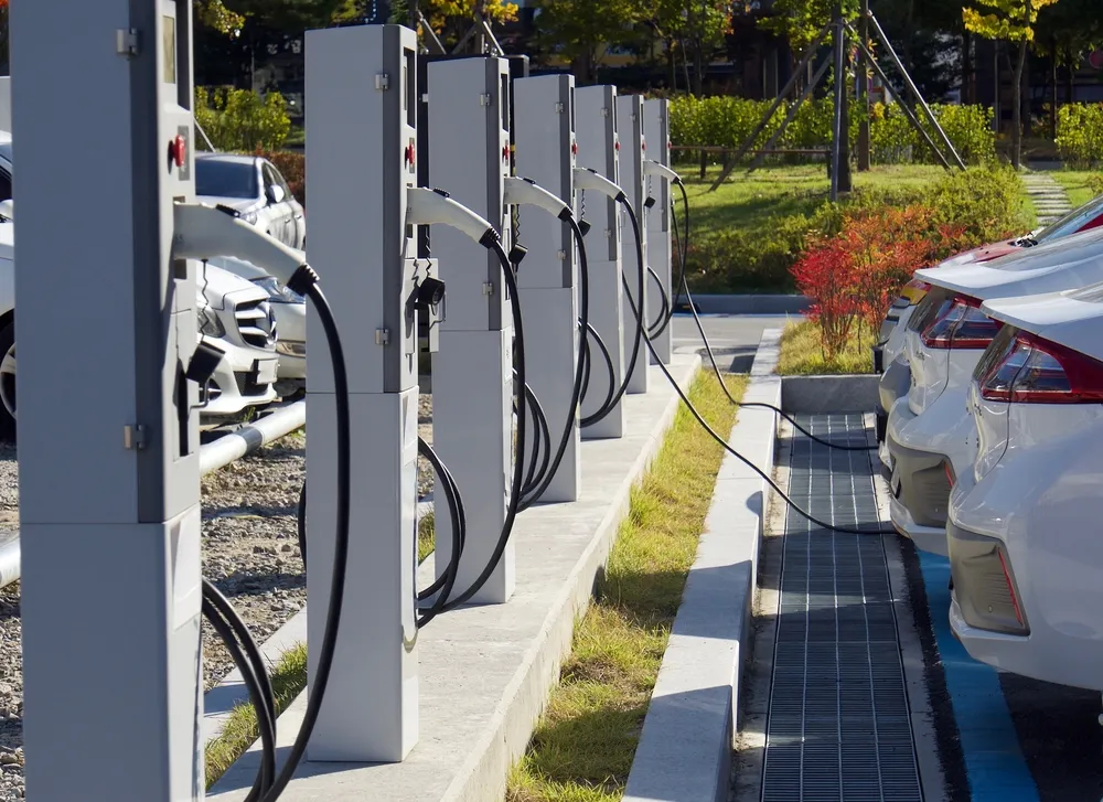 Electric car charging station in Korea