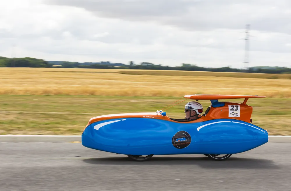 Solar powered vehicle racing during the Solar Cup