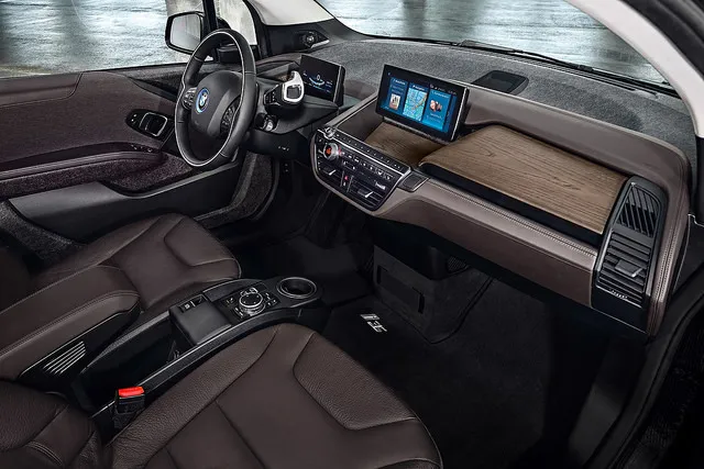 Interior view of a BMW electric car