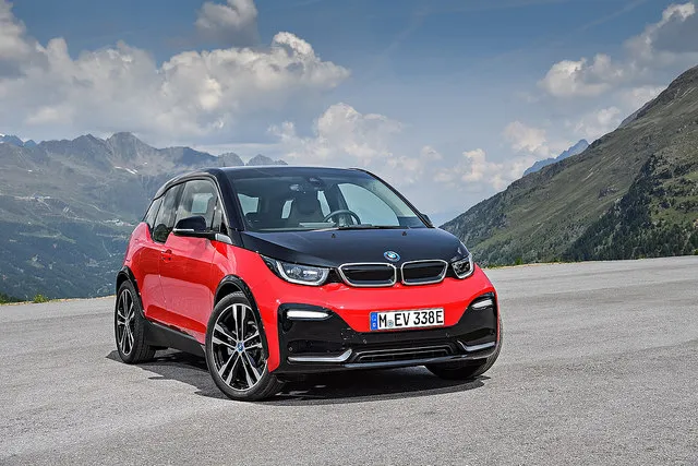 Parked BMW electric car